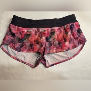 Lululemon Run Times Short Sun Dazed Multi Pink Dark Sz 10 Comfort Athletic